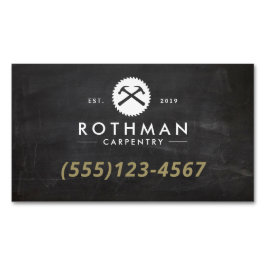 Carpentry Hammer och Saw Construction Business Car Magnetiska Visitkort