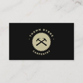 Carpentry Home Construction Hammer Round Saw Visitkort