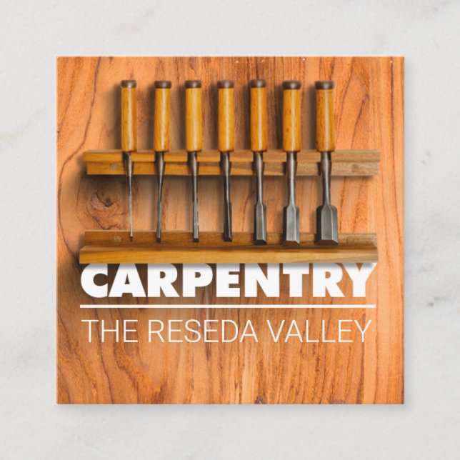 Carpentry verktyg fyrkantigt visitkort (Framsida)