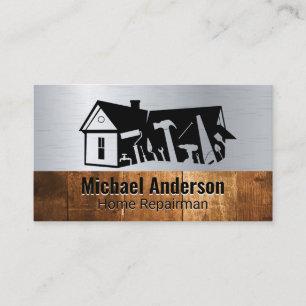 Carpentry Verktyg Home Logotyp Trä Trim Visitkort