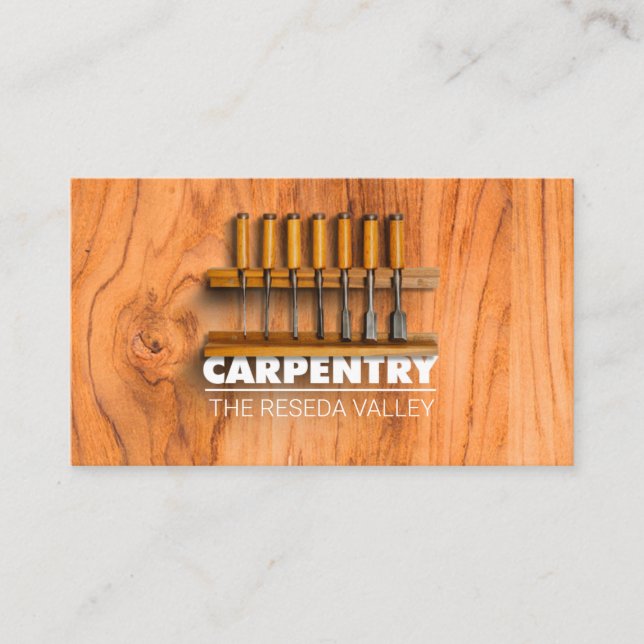 Carpentry verktyg visitkort (Framsida)