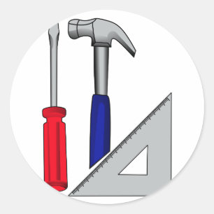 Carpentrylogotyp Runt Klistermärke