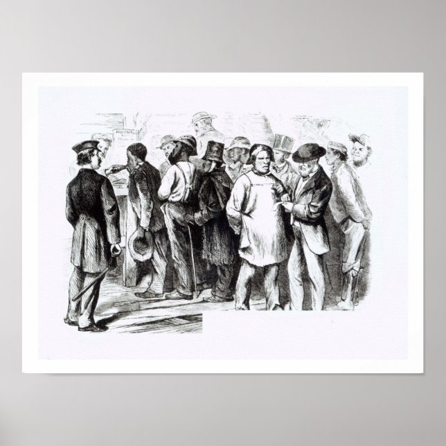 Carpet Baggers, sena 1860-talet (engrave) (b/w-fot Poster (Framsidan)