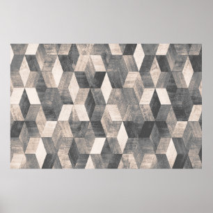 Carpet bathmat och Matta Boho Stil etnisk design p Poster