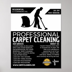 Carpet Cleaner Silhouette, Carpet Städning Service Poster