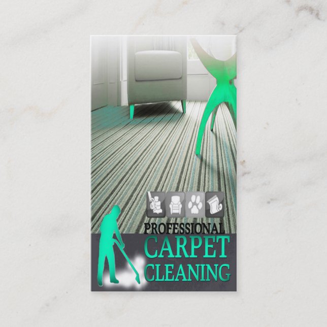 Carpet Cleaning Service Business Card Visitkort (Framsida)
