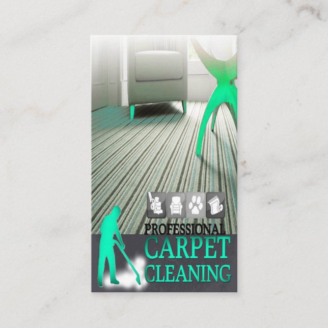 Carpet Cleaning Service Business Card Visitkort (Framsida)