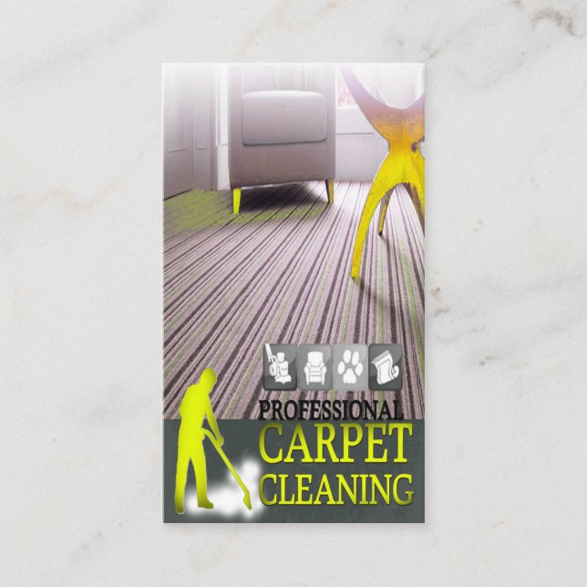 Carpet Cleaning Service Business Card Visitkort (Framsida)