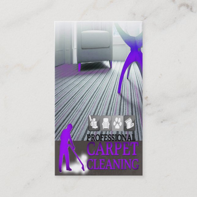 Carpet Cleaning Service Business Card Visitkort (Framsida)
