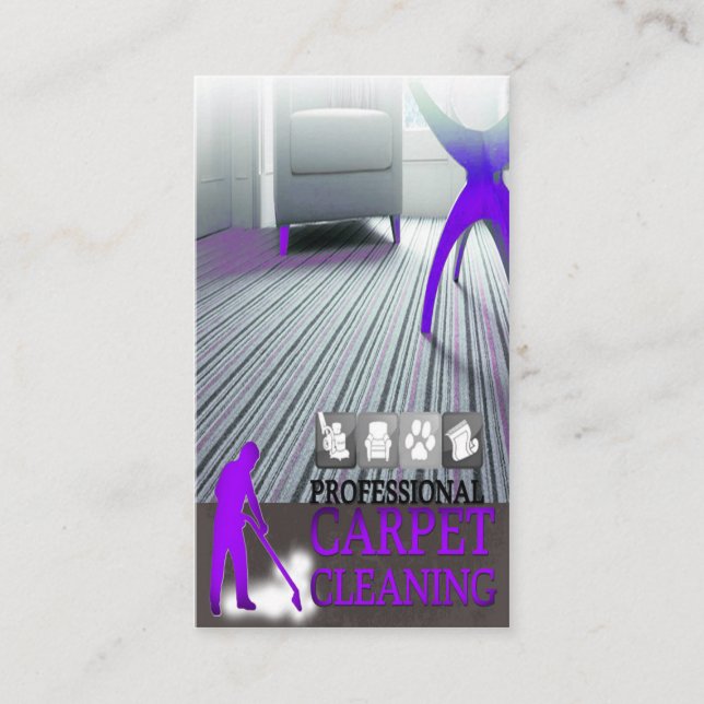 Carpet Cleaning Service Business Card Visitkort (Framsida)