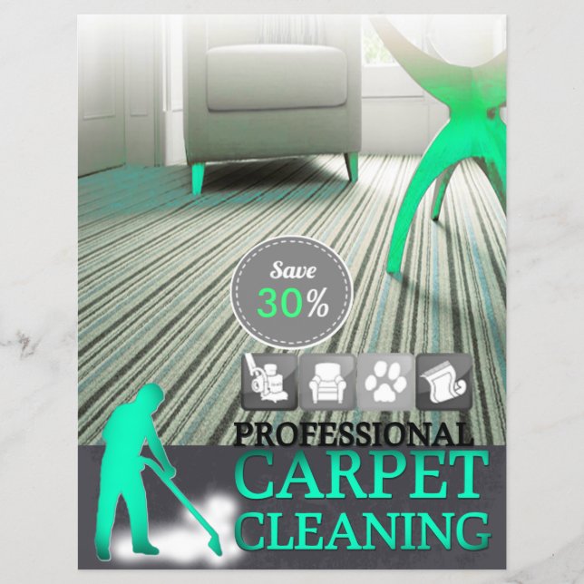 Carpet Cleaning Service Discount Offer Flyer (Framsidan)