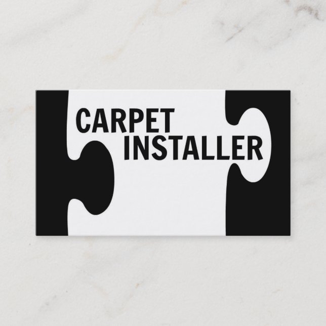 Carpet Installer Puzzle Biet Affärskort Visitkort (Framsida)