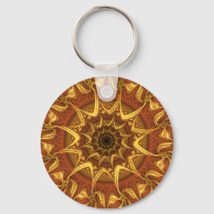 Carpet Sol Guld Mandala Mönster Nyckelring