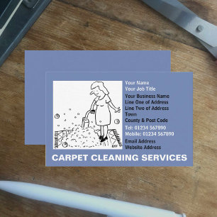 Carpet Städning Services Tecknad Visitkort