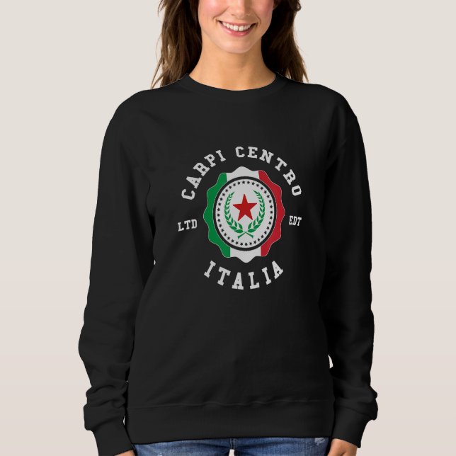 Carpi Centro Italy Flag Badge Vintage T Shirt (Framsida)