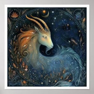 Carpicorn Zodiakens Födelsemärke Astrologi Celesti Poster
