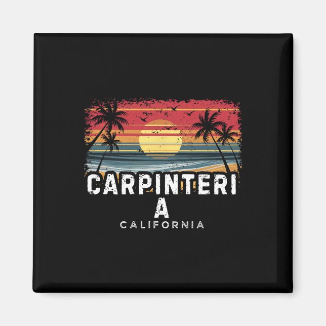 Carpinteria Beach Kalifornien Surfbräda Strand  Magnet (Framsidan)