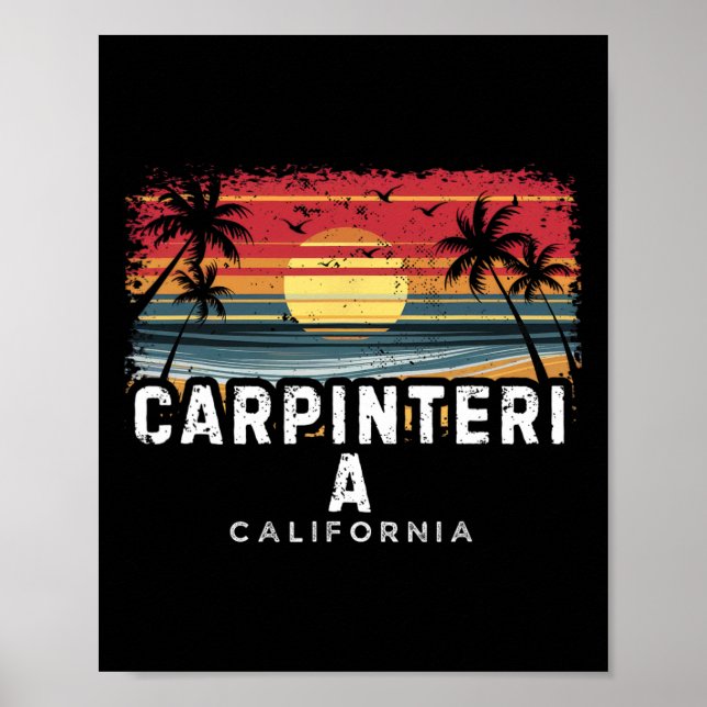 Carpinteria Beach Kalifornien Surfbräda Strand  Poster (Framsidan)