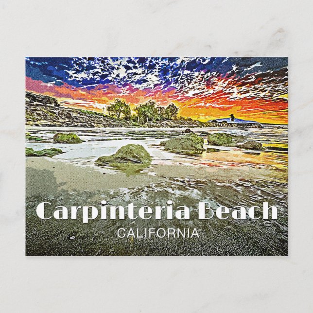 Carpinteria Beach Sunrise Vykort (Framsida)