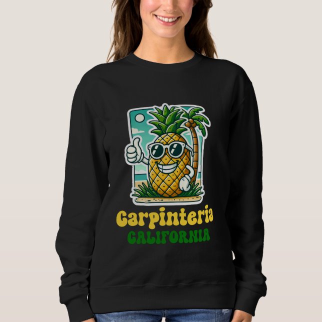 Carpinteria California CA Cute Beach Pineapple Thu T Shirt (Framsida)