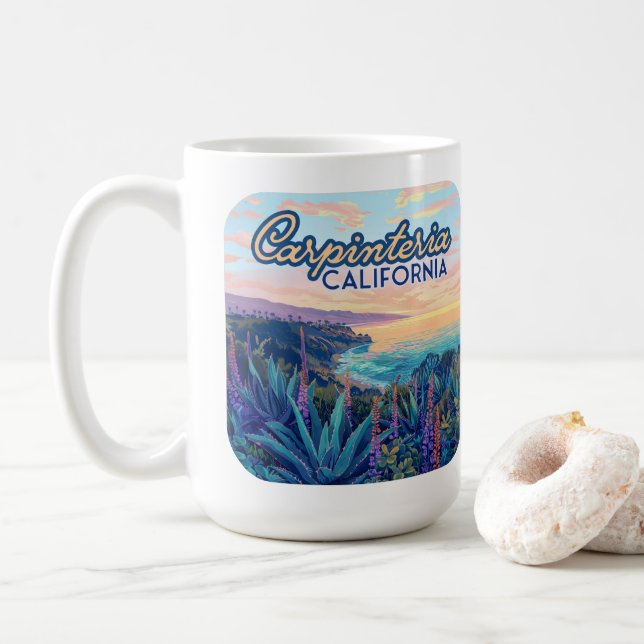 Carpinteria California Santa Barbara Ventura Beach Kaffemugg (Med munk)