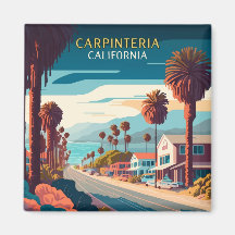 Carpinteria California Sunset Handflatan Träd Retr