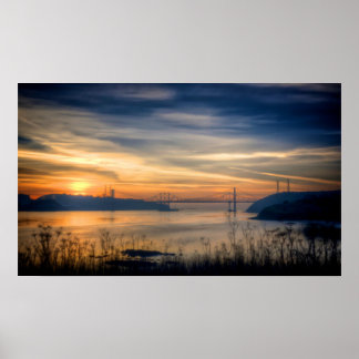 Carquinez Bridge Sunset Poster