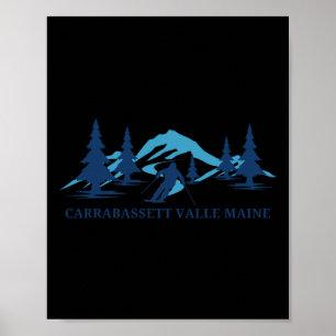 Carrabett Valley Maine Skidort Skidåkning Skidåkar Poster