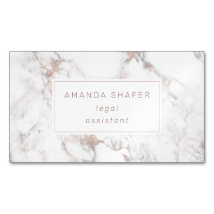 Carrara Marble Faux Ro Guld Magnetiska Visitkort