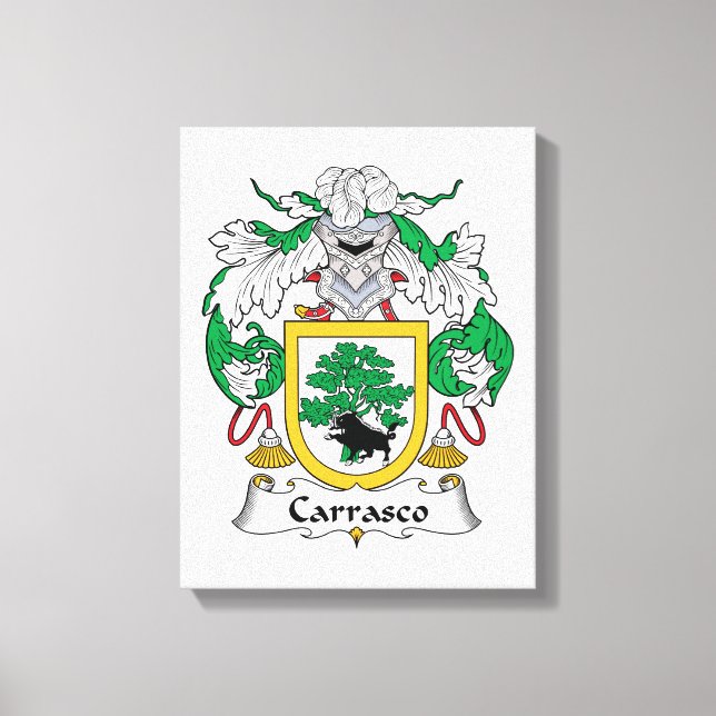 Carrasco Family Crest Canvastryck (Framsida)