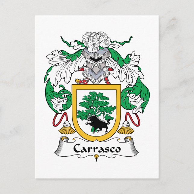 Carrasco Family Crest Vykort (Framsida)