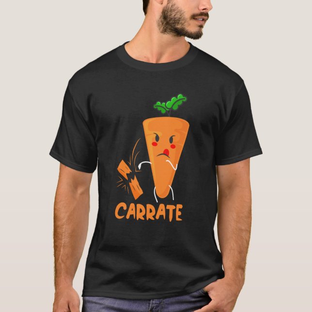 Carrate Carrot Karate Costume Vegans Costume T Shirt (Framsida)