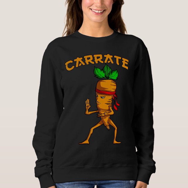 Carrate Carrot Pun Karate Training Martial Art T Shirt (Framsida)