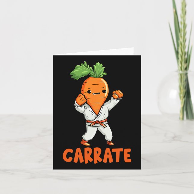 Carrate Cute Carrot Martial Arts Karate Vegetable Kort (Framsida)