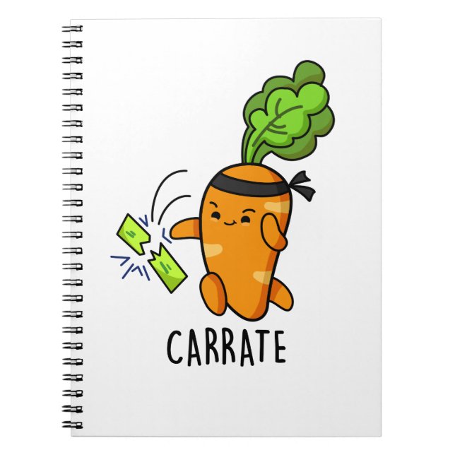 Carrate Funny Carrot Karate Pun Anteckningsbok (Framsidan)