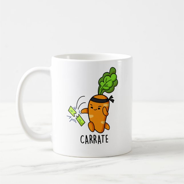 Carrate Funny Carrot Karate Pun Kaffemugg (Vänster)