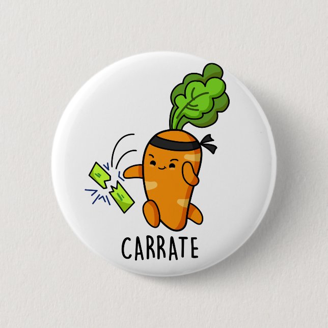 Carrate Funny Carrot Karate Pun Knapp (Framsida)