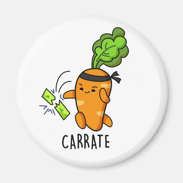 Carrate Funny Carrot Karate Pun Magnet (Framsidan)