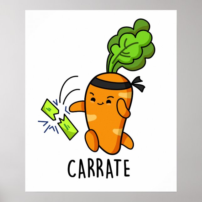 Carrate Funny Carrot Karate Pun Poster (Framsidan)