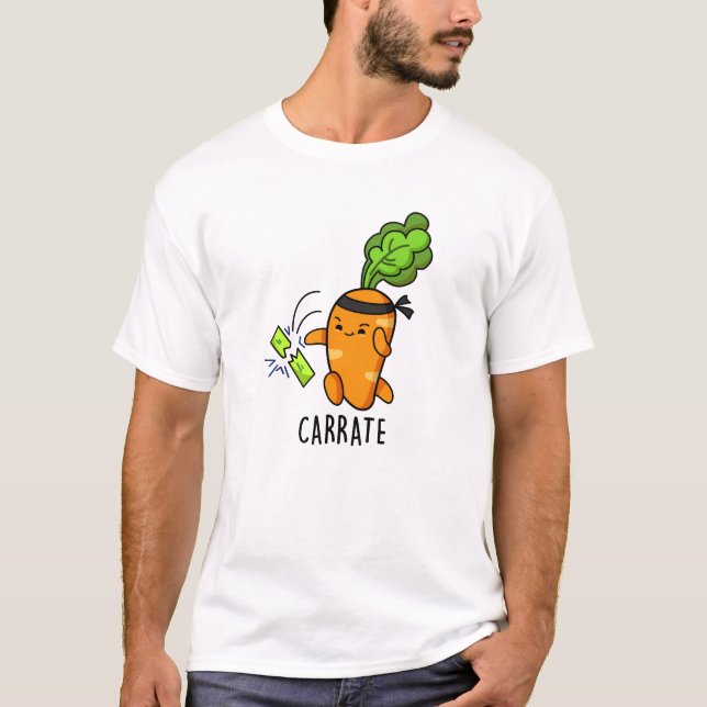 Carrate Funny Carrot Karate Pun T Shirt (Framsida)