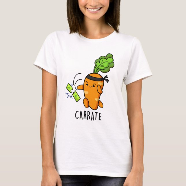 Carrate Funny Carrot Karate Pun T Shirt (Framsida)
