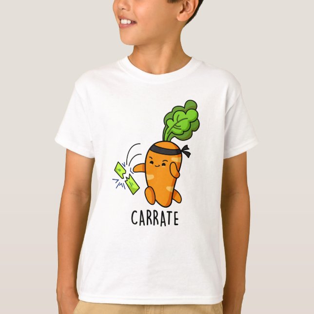 Carrate Funny Carrot Karate Pun T Shirt (Framsida)