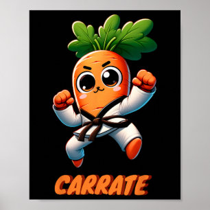 Carrate Karate Carrot Cute och Funny Training Pun Poster