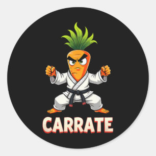 Carrate Karate Carrot Mma Studenter Trainer 1 Runt Klistermärke