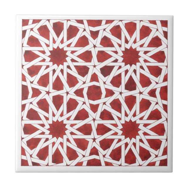 Carreau céramique Mosaïque marocaine rouge  Kakelplatta (Framsidan)