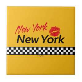 Carreau de céramique Taxi NY & Red Kiss Kakelplatta