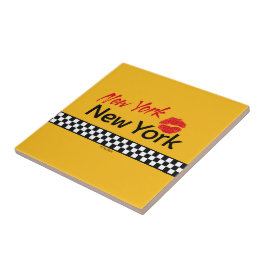 Carreau de céramique Taxi NY & Red Kiss Kakelplatta