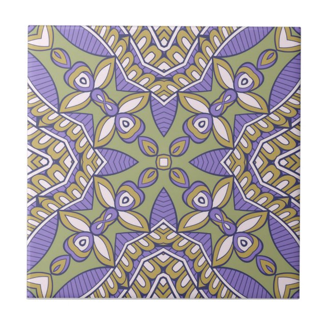 Carreau mandala 5 kakelplatta (Framsidan)