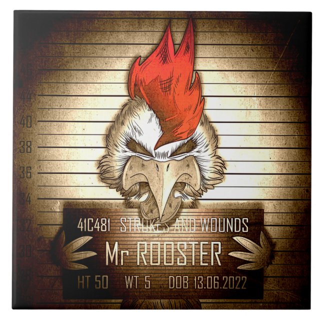 Carreau Mr Rooster Vintage Kakelplatta (Framsidan)
