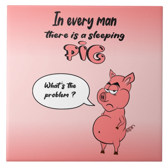 Carreau Ronchon le cochon Kakelplatta (Framsidan)